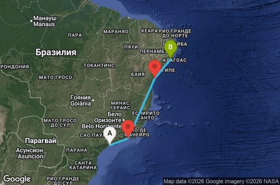 Маршрут на круиз 4 дни Бразилия - UYH0