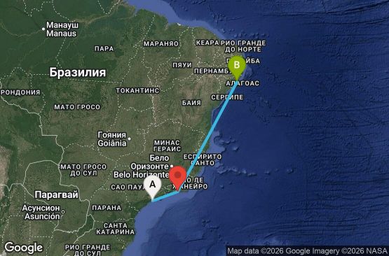 Маршрут на круиз 4 дни Бразилия - UYA3