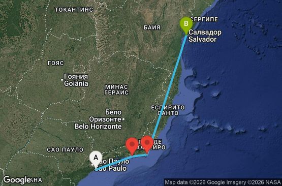 Маршрут на круиз 4 дни Бразилия - UY9S