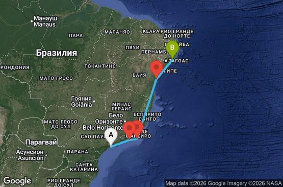 Маршрут на круиз 6 дни Бразилия - UYB8