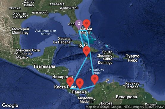 Маршрут на круиз 10 дни От Източното до Западното крайбрежие през Панамския канал - GEMP10CNNMIAMIA