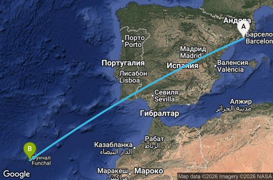 Маршрут на круиз 3 дни Испания, Португалия - UXBY