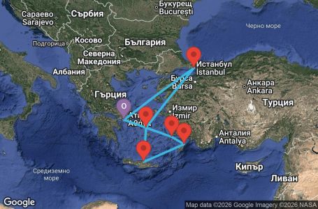 Маршрут на круиз 7 дни Гърция, Турция - ATH07A2I
