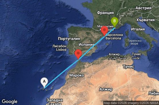 Маршрут на круиз 5 дни Испания, Мароко, Франция - TCI05A0J
