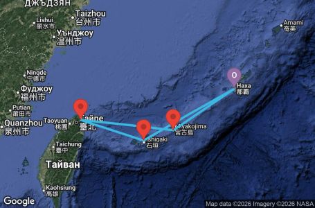 Маршрут на круиз 4 дни Япония, Тайван - UZEV