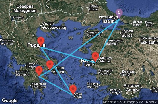 Маршрут на круиз 7 дни Турция, Гърция - IST07A26