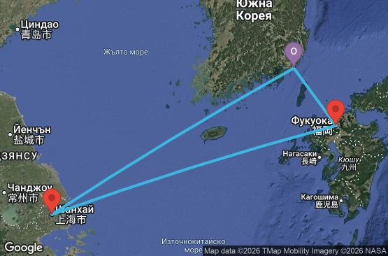 Маршрут на круиз 5 дни Южна Корея, Китай, Япония - PUS05A12