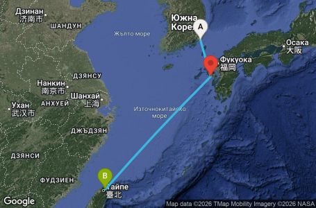 Маршрут на круиз 3 дни Южна Корея, Япония, Тайван - PUS03A16