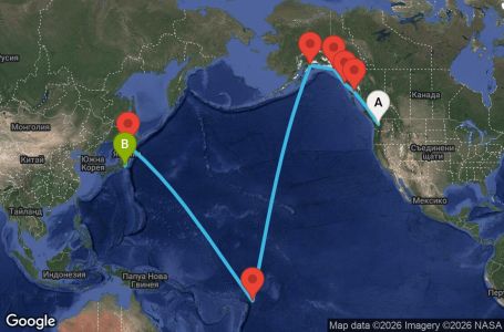 Маршрут на круиз Transpacific (SEA/YOK) - JADE15CNNSEAYOK