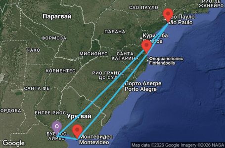 Маршрут на круиз 7 дни Аржентина, Бразилия, Уругвай - UZI3