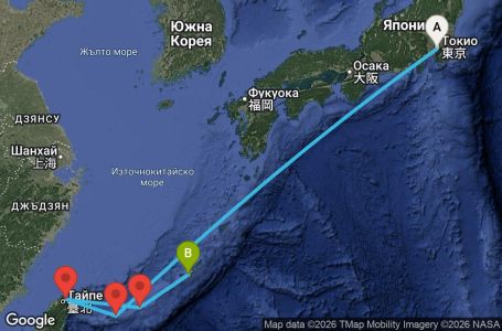 Маршрут на круиз 6 дни Япония, Тайван - UZJA