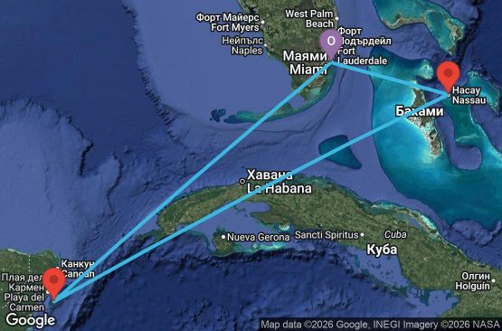 Маршрут на круиз 5 дни Западни Кариби от Маями - JOCZ05CNNMIAMIA