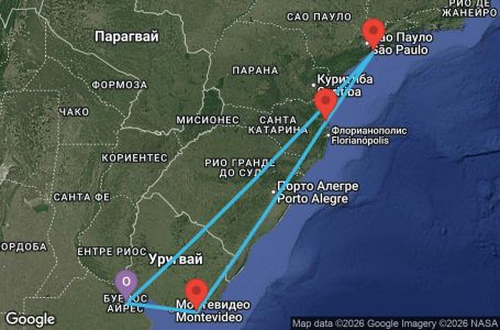 Маршрут на круиз 7 дни Аржентина, Бразилия, Уругвай - UZKR