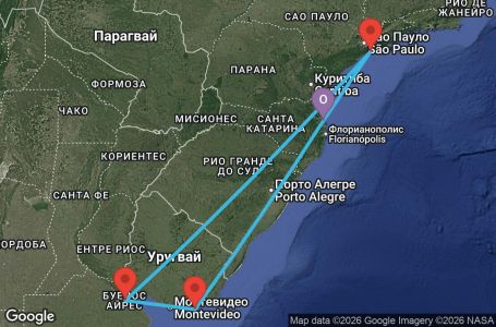 Маршрут на круиз 7 дни Бразилия, Уругвай, Аржентина - UZKT