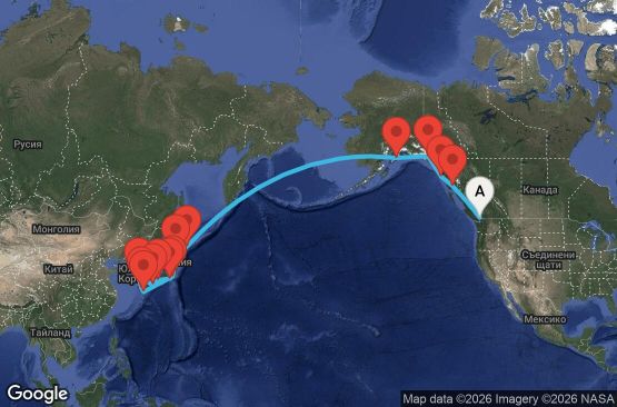 Маршрут на круиз 25 дни Канада, САЩ, Япония, Южна Корея - EL20270911VANTY1