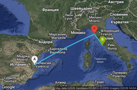 Маршрут на круиз 3 дни Испания, Италия - UZG6