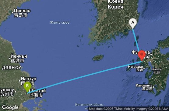 Маршрут на круиз South Korea, China - PUS03A18