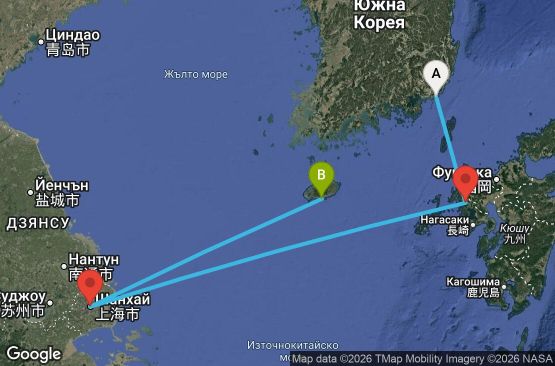 Маршрут на круиз South Korea, China - PUS04A0N