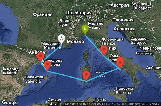 Маршрут на круиз null - MRS06A3M