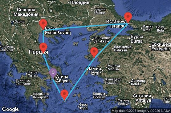 Маршрут на круиз 7 дни Гърция, Турция - EX20280407PIRPIR