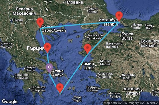 Маршрут на круиз 7 дни Гърция, Турция - EX20280603PIRPIR