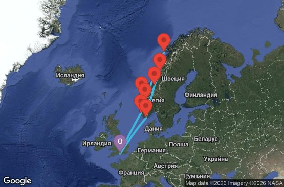 Маршрут на круиз 12 дни Великобритания, Норвегия - EO20280804SOUSOU