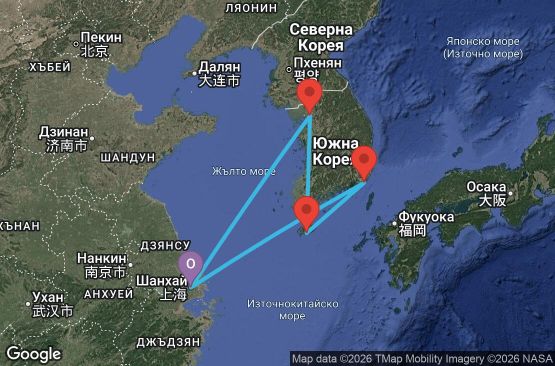 Маршрут на круиз 6 дни Китай, Южна Корея - SC06I217