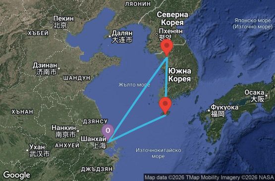 Маршрут на круиз 5 дни Китай, Южна Корея - SC05J030
