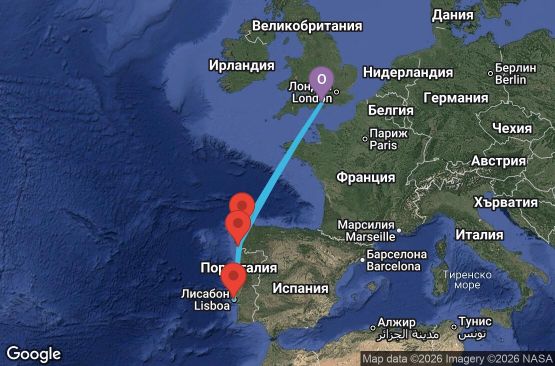 Маршрут на круиз 7 дни Великобритания, Испания, Португалия - LB07U246