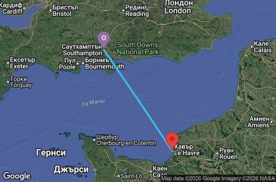 Маршрут на круиз 2 дни Великобритания, Франция - LB02U010