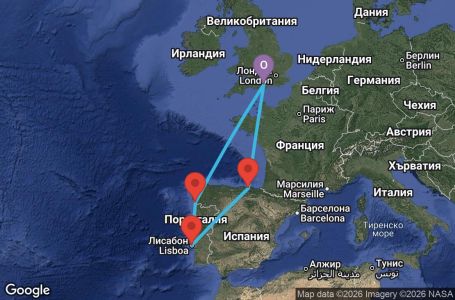 Маршрут на круиз 7 дни Великобритания, Испания, Португалия - LB07U245