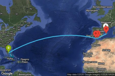 Маршрут на круиз 13 дни Испания, САЩ - LE13T146