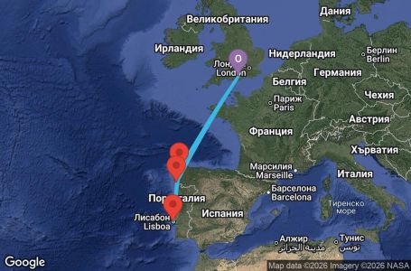 Маршрут на круиз 7 дни Великобритания, Испания, Португалия - LB07U247