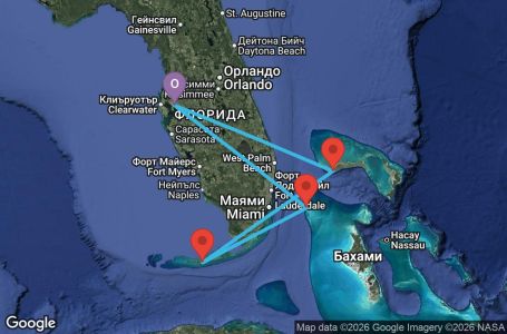 Маршрут на круиз 7 дни САЩ, Бахамските острови - SM7BH140