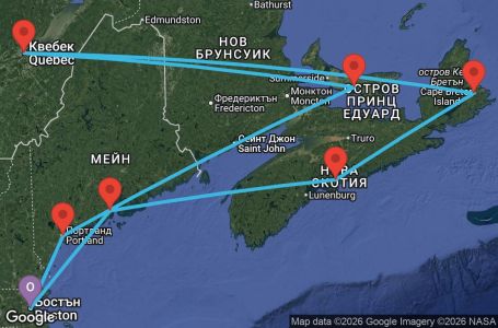 Маршрут на круиз 11 дни САЩ, Канада - SI11N032