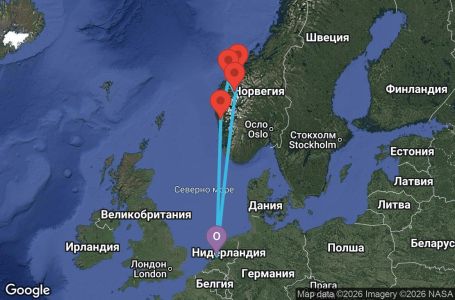 Маршрут на круиз 7 дни Нидерландия, Норвегия - EC07U240