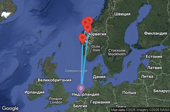 Маршрут на круиз 7 дни Нидерландия, Норвегия - EC07U240