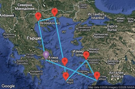 Маршрут на круиз 9 дни Гърция, Турция - IN09M319