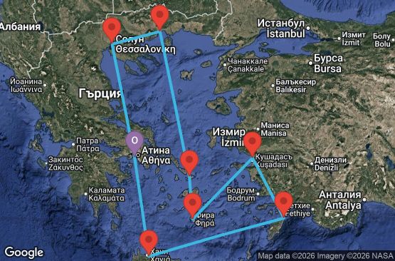 Маршрут на круиз 10 дни Гърция, Турция - IN10M393