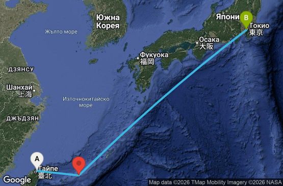 Маршрут на круиз 4 дни Тайван, Япония - UZPC