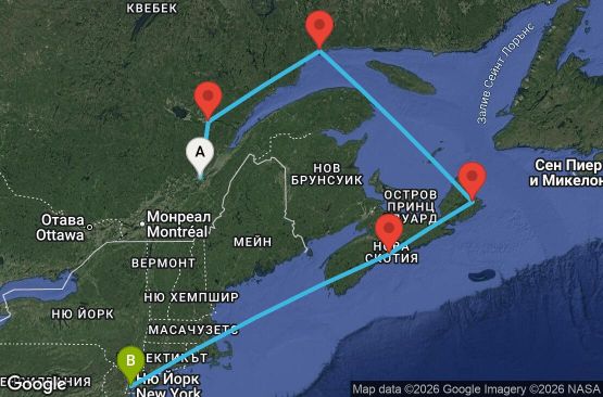 Маршрут на круиз 7 дни Канада, САЩ - EL20261015QUENYC
