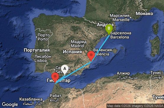 Маршрут на круиз 4 дни Испания, Мароко - EP20270120AGPBCN