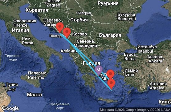 Маршрут на круиз 7 дни Гърция, Черна гора, Хърватия - IN07M848