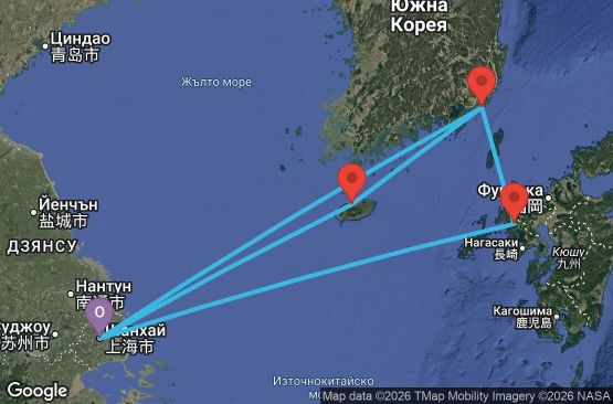 Маршрут на круиз 9 дни Китай, Южна Корея, Япония - UZQ9
