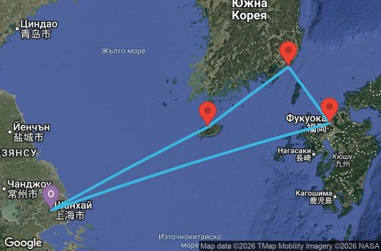 Маршрут на круиз 5 дни Китай, Южна Корея, Япония - UZN2