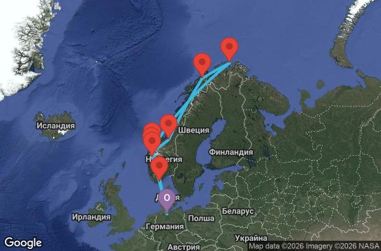Маршрут на круиз 12 дни Германия, Норвегия - UZU5
