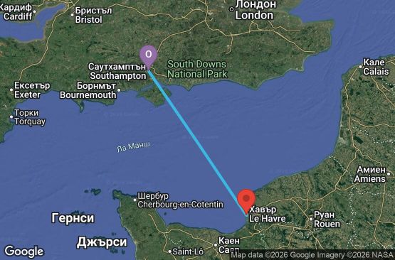 Маршрут на круиз 3 дни Великобритания, Франция - FR03U027