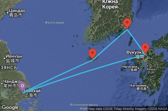 Маршрут на круиз 6 дни Китай, Япония, Южна Корея - SC06I218