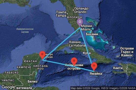 Маршрут на круиз 6 дни САЩ, Ямайка, Каймановите острови, Мексико - ID06W375