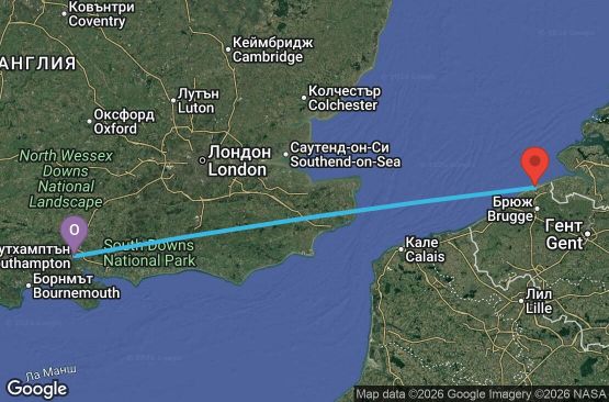 Маршрут на круиз 3 дни Великобритания, Белгия - FR03U028